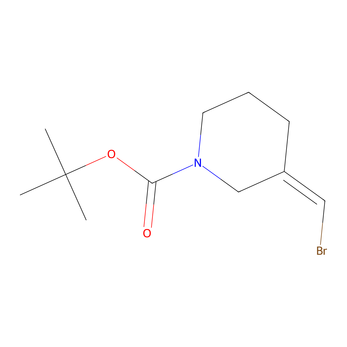 tert-butyl (3E)-3-(bromomethylidene)piperidine-1-carboxylate molecular structure, CAS 1937323-27-7