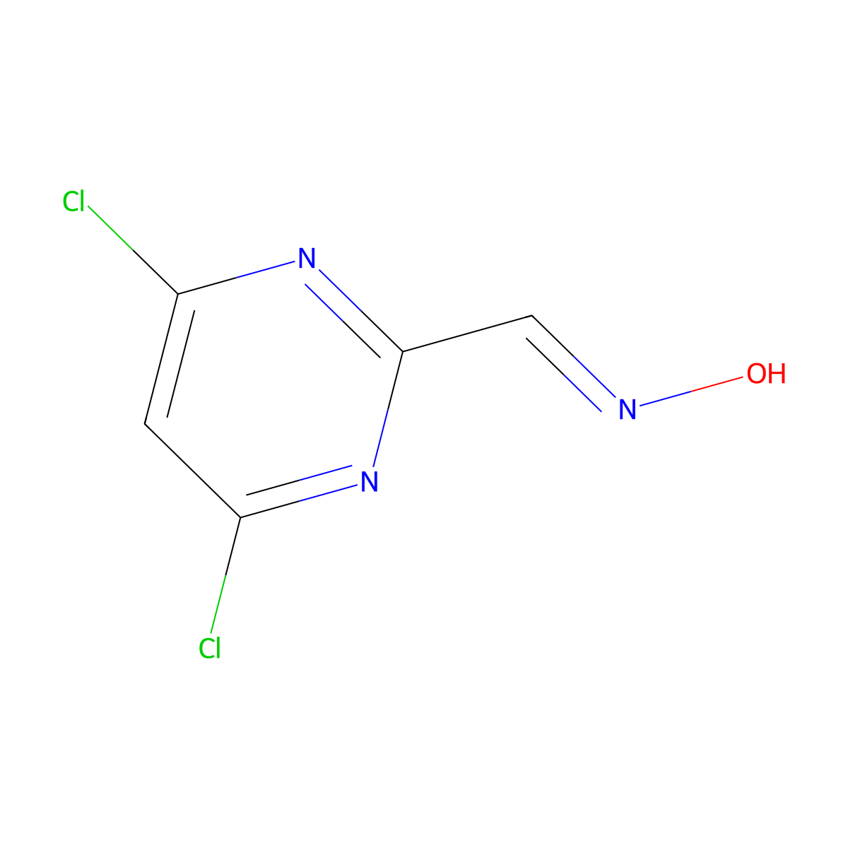 4,6-Dichloropyrimidine-2-carbaldehyde oxime molecular structure, CAS 1937326-60-7