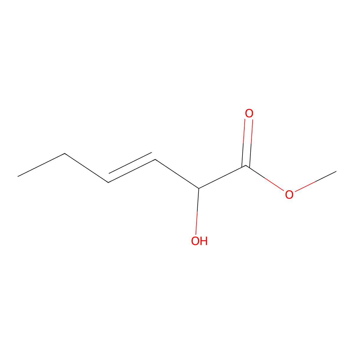 Methyl 2-hydroxyhex-3-enoate molecular structure, CAS 1937348-13-4