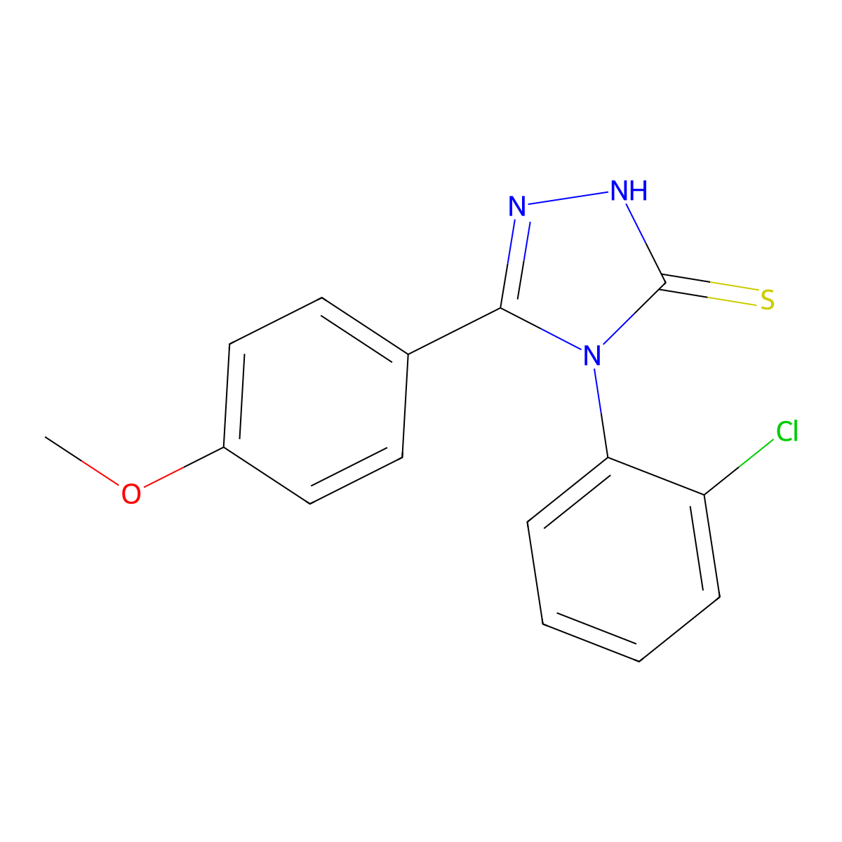 4-(2-Chlorophenyl)-5-(4-methoxyphenyl)-4H-1,2,4-triazole-3-thiol molecular structure, CAS 193738-04-4