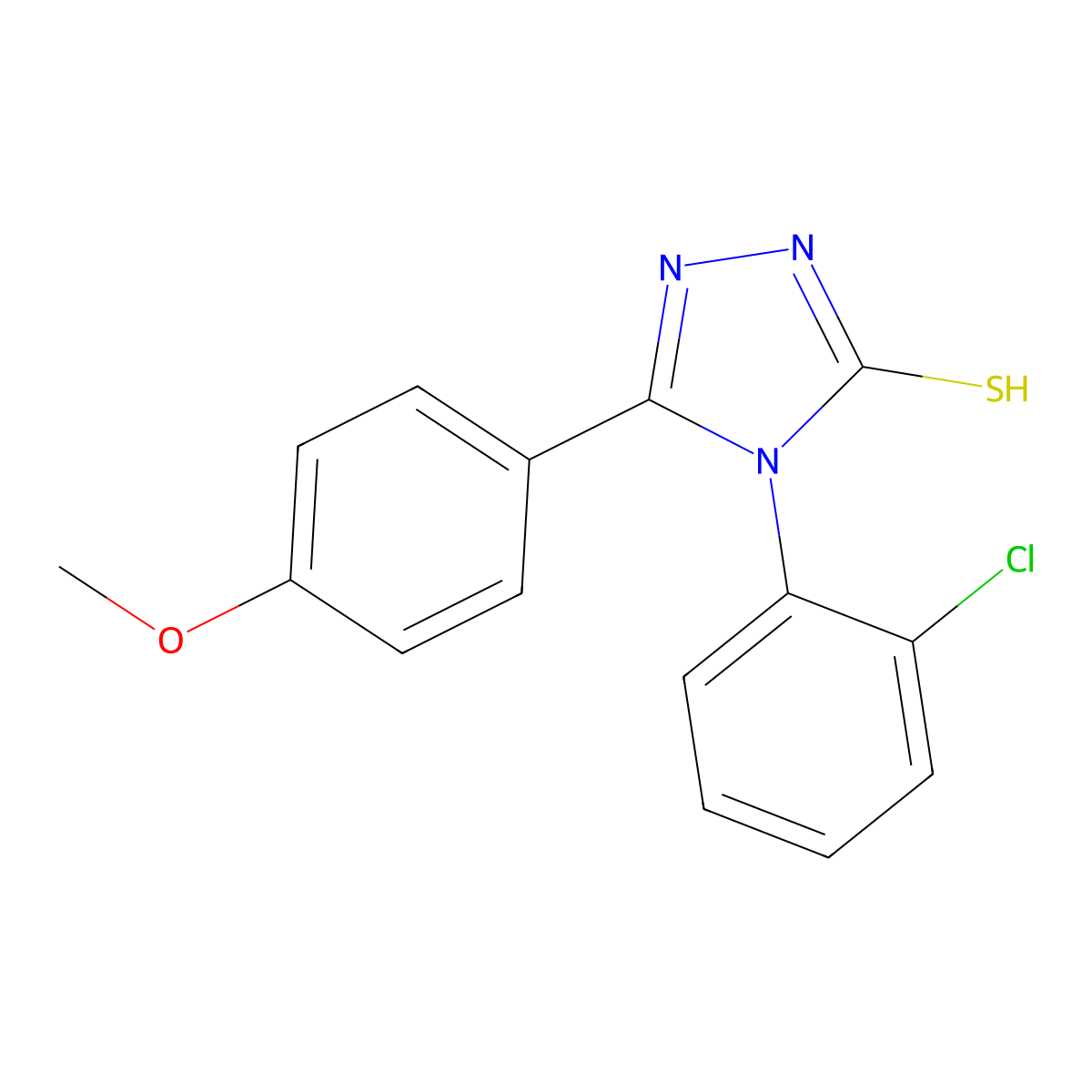 4-(2-Chlorophenyl)-5-(4-methoxyphenyl)-4H-1,2,4-triazole-3-thiol molecular structure, CAS 193738-04-4