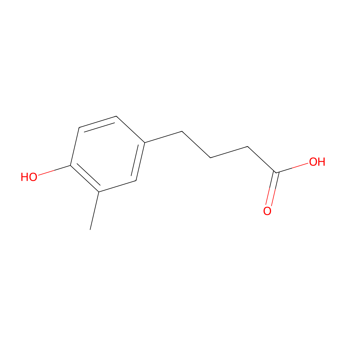 4-(4-Hydroxy-3-methylphenyl)butanoic acid molecular structure, CAS 19374-20-0