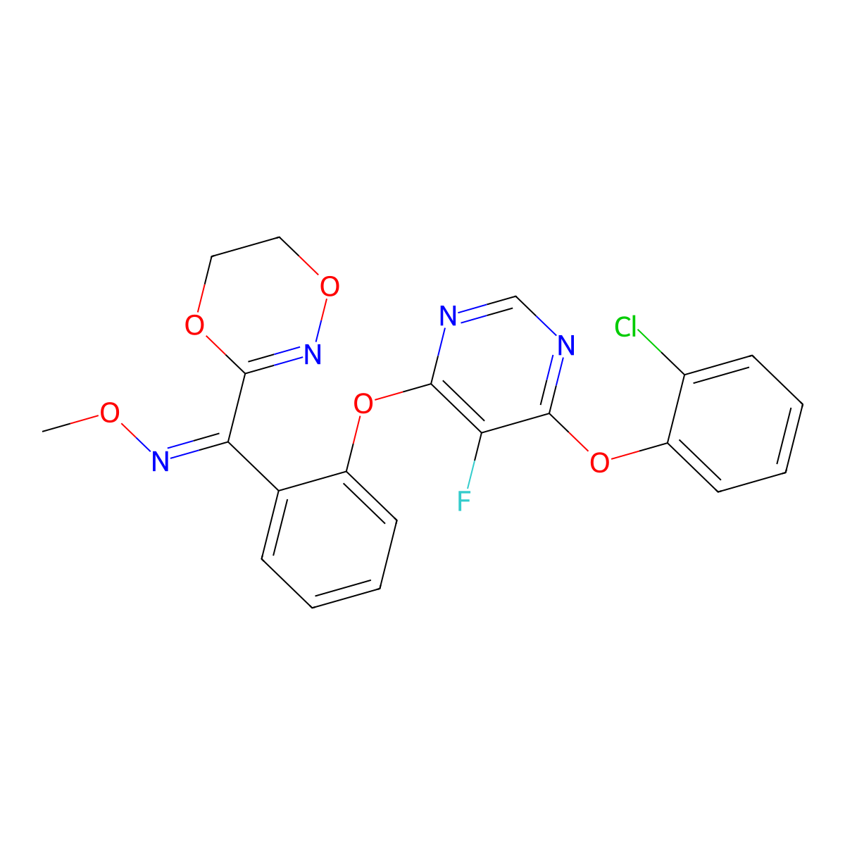 (E)-Fluoxastrobin molecular structure, CAS 193740-76-0