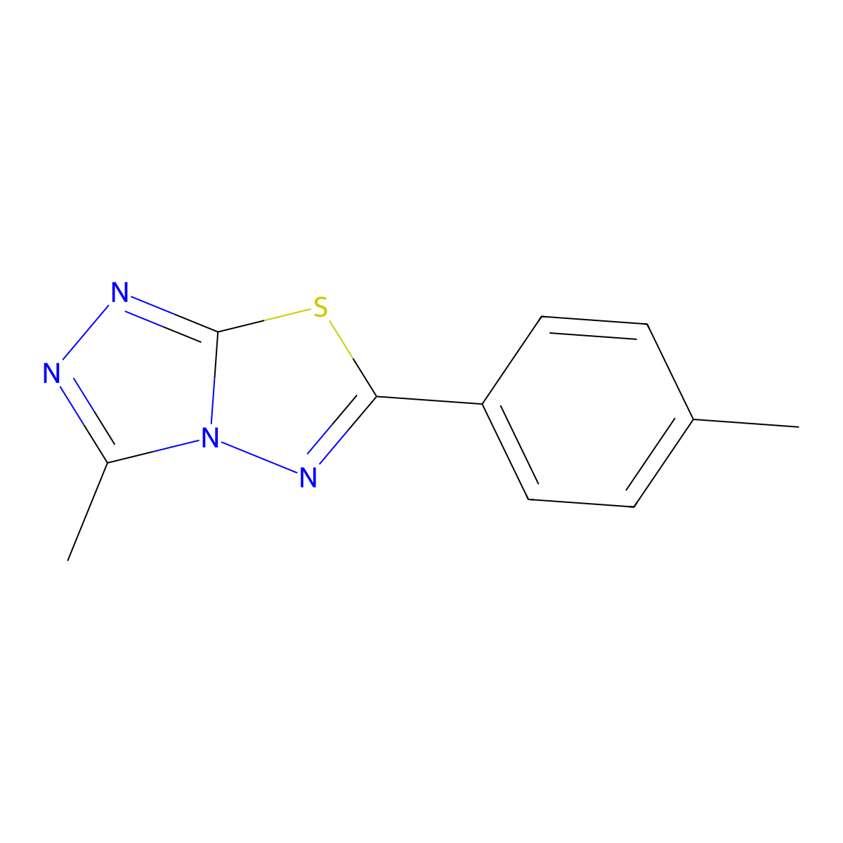 3-Methyl-6-(4-methylphenyl)-[1,2,4]triazolo[3,4-b][1,3,4]thiadiazole molecular structure, CAS 193744-05-7