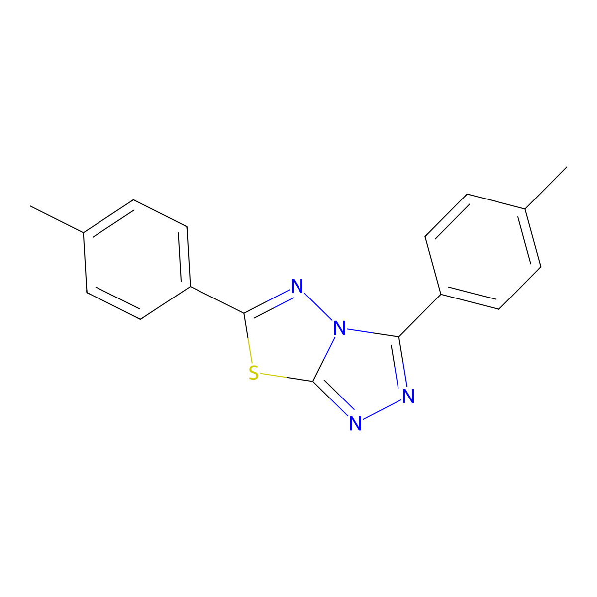 3,6-Bis(4-methylphenyl)[1,2,4]triazolo[3,4-b][1,3,4]thiadiazole molecular structure, CAS 193744-07-9