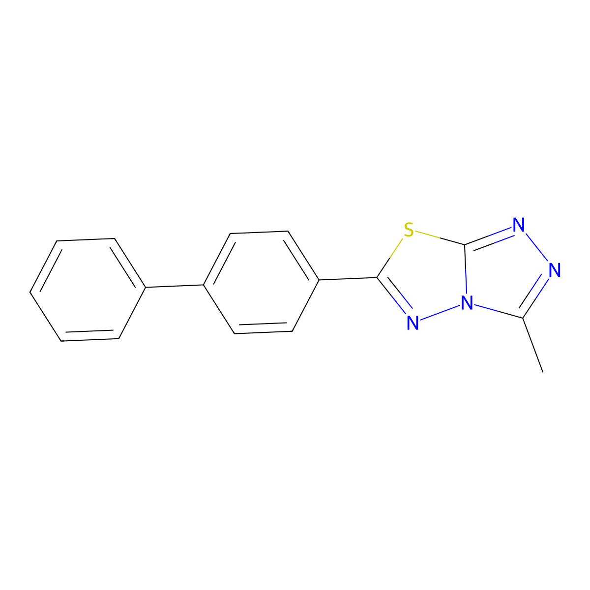6-(Biphenyl-4-yl)-3-methyl[1,2,4]triazolo[3,4-b][1,3,4]thiadiazole molecular structure, CAS 193744-10-4