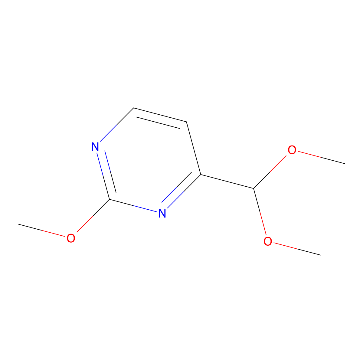 4-(Dimethoxymethyl)-2-methoxypyrimidine molecular structure, CAS 193746-84-8