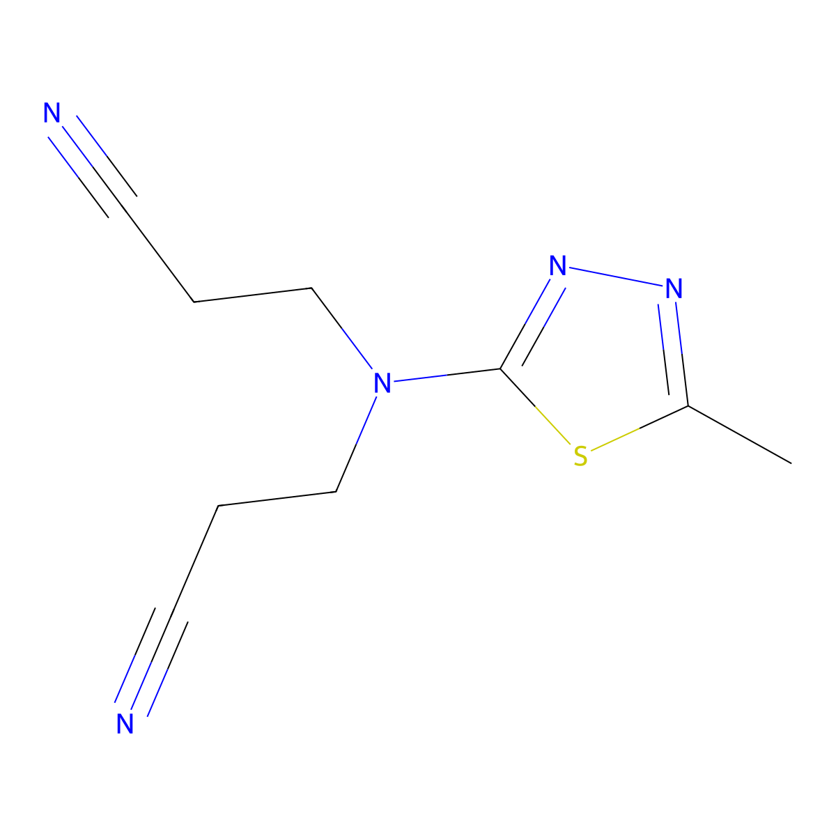 3-[(2-Cyanoethyl)(5-methyl-1,3,4-thiadiazol-2-yl)amino]propanenitrile molecular structure, CAS 193749-31-4
