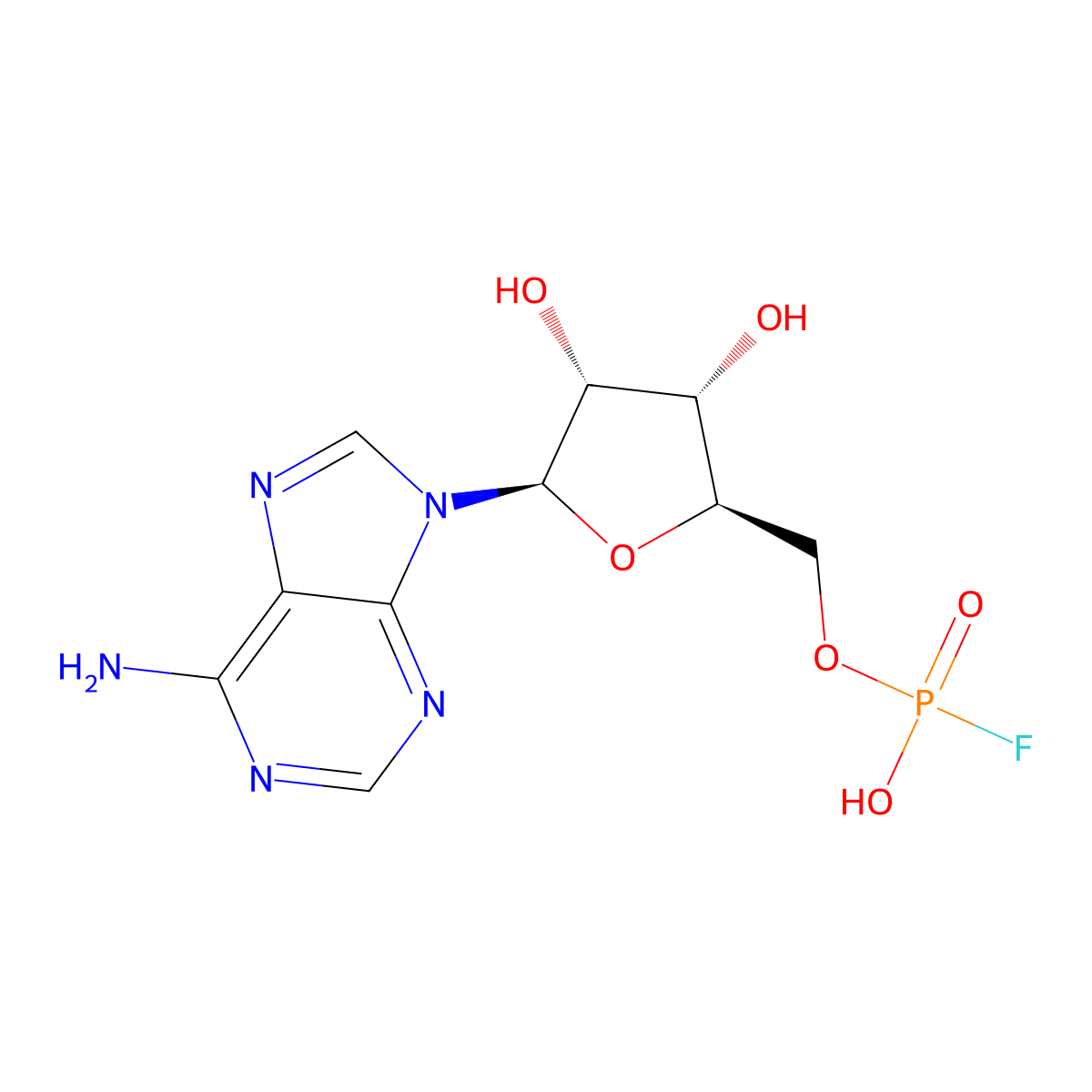 Adenosine monophosphofluoridate molecular structure, CAS 19375-33-8