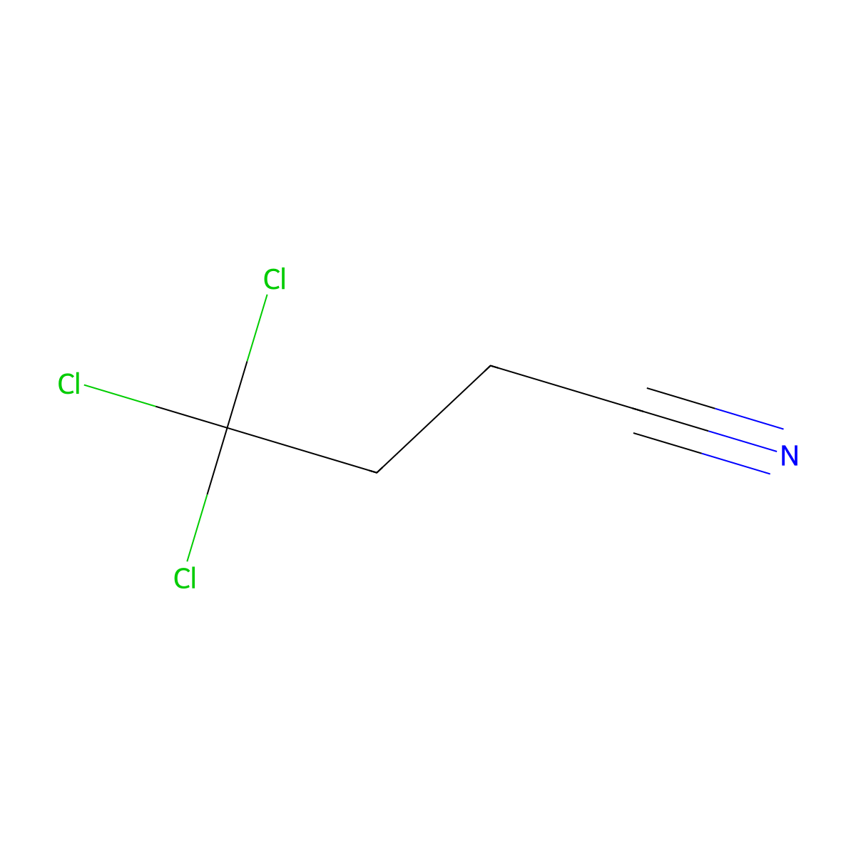 4,4,4-Trichlorobutanenitrile molecular structure, CAS 19376-56-8
