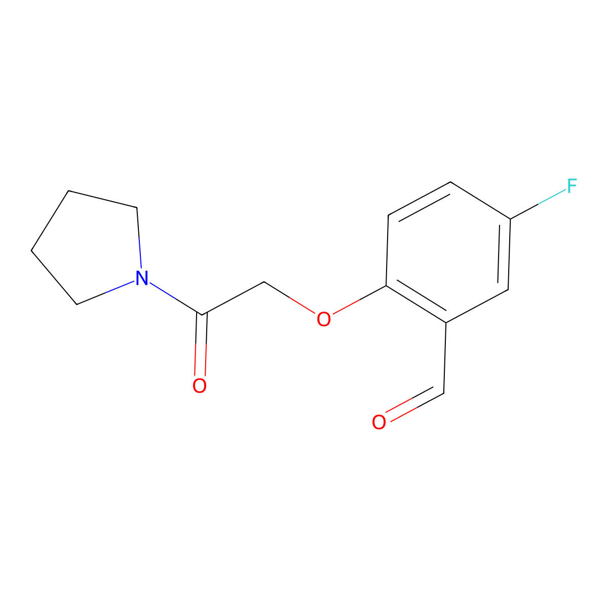 5-Fluoro-2-[2-oxo-2-(pyrrolidin-1-yl)ethoxy]benzaldehyde molecular structure, CAS 1937684-74-6