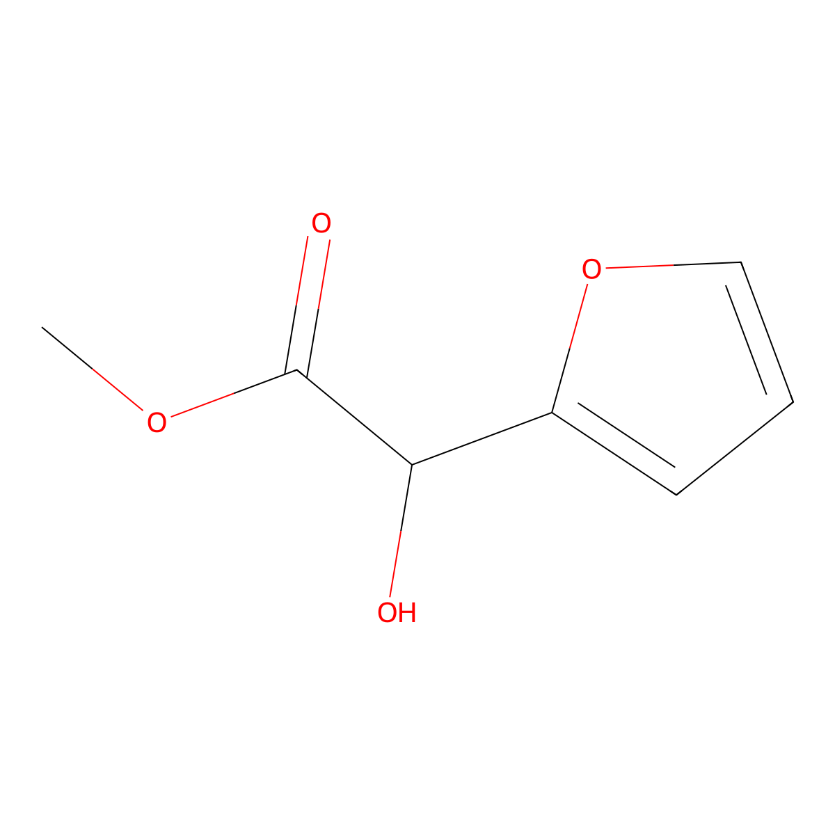 Methyl alpha-hydroxyfuran-2-acetate molecular structure, CAS 19377-70-9