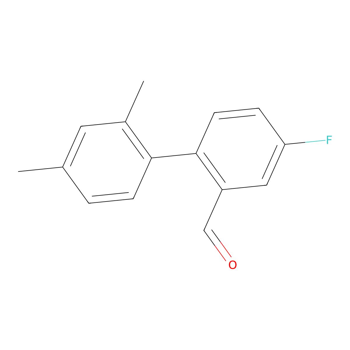 2-(2,4-Dimethylphenyl)-5-fluorobenzaldehyde molecular structure, CAS 1937848-02-6
