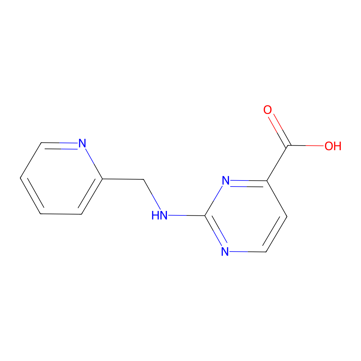 2-{[(Pyridin-2-yl)methyl]amino}pyrimidine-4-carboxylic acid molecular structure, CAS 1937865-20-7