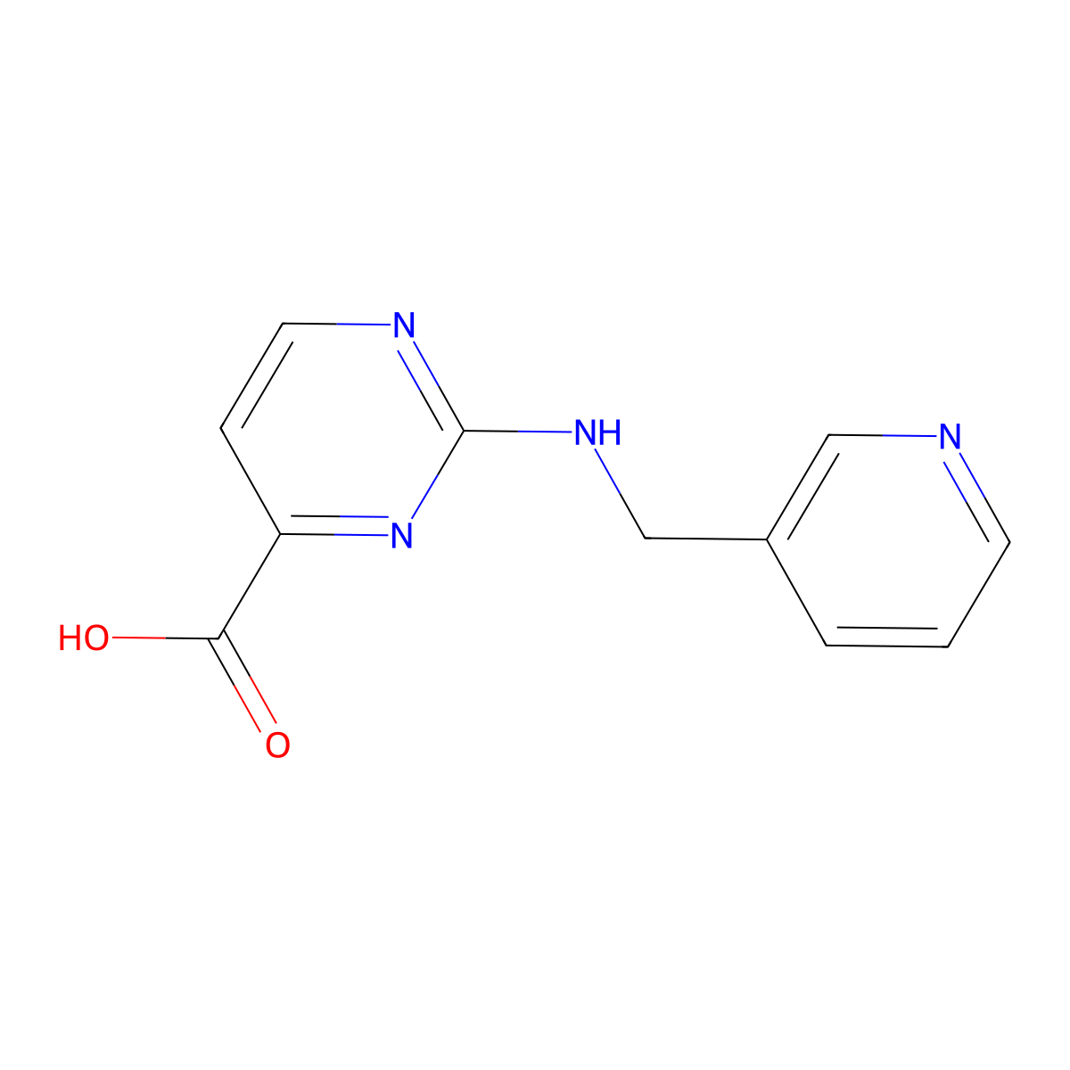 2-{[(Pyridin-3-yl)methyl]amino}pyrimidine-4-carboxylic acid molecular structure, CAS 1937865-25-2
