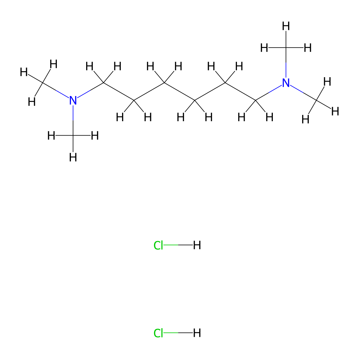 N1,N1,N6,N6-Tetramethylhexane-1,6-diamine dihydrochloride molecular structure, CAS 1938-71-2