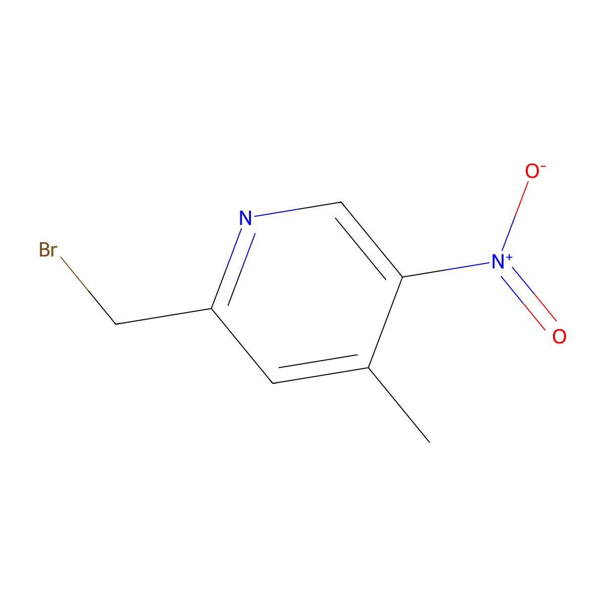 2-(Bromomethyl)-4-methyl-5-nitropyridine molecular structure, CAS 1938028-07-9