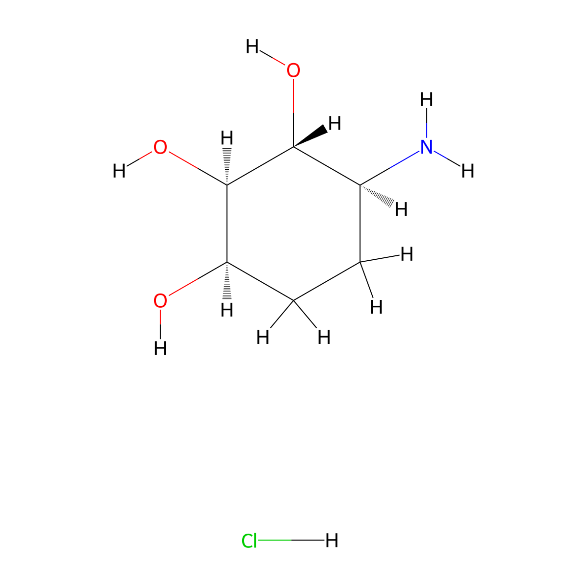 (1R,2R,3R,4S)-4-aminocyclohexane-1,2,3-triol hydrochloride molecular structure, CAS 193806-45-0