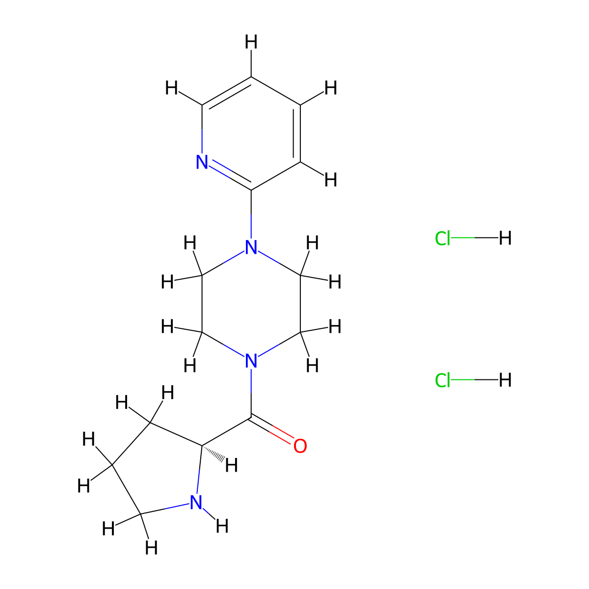 1-(pyridin-2-yl)-4-[(2S)-pyrrolidine-2-carbonyl]piperazine dihydrochloride molecular structure, CAS 1938066-20-6