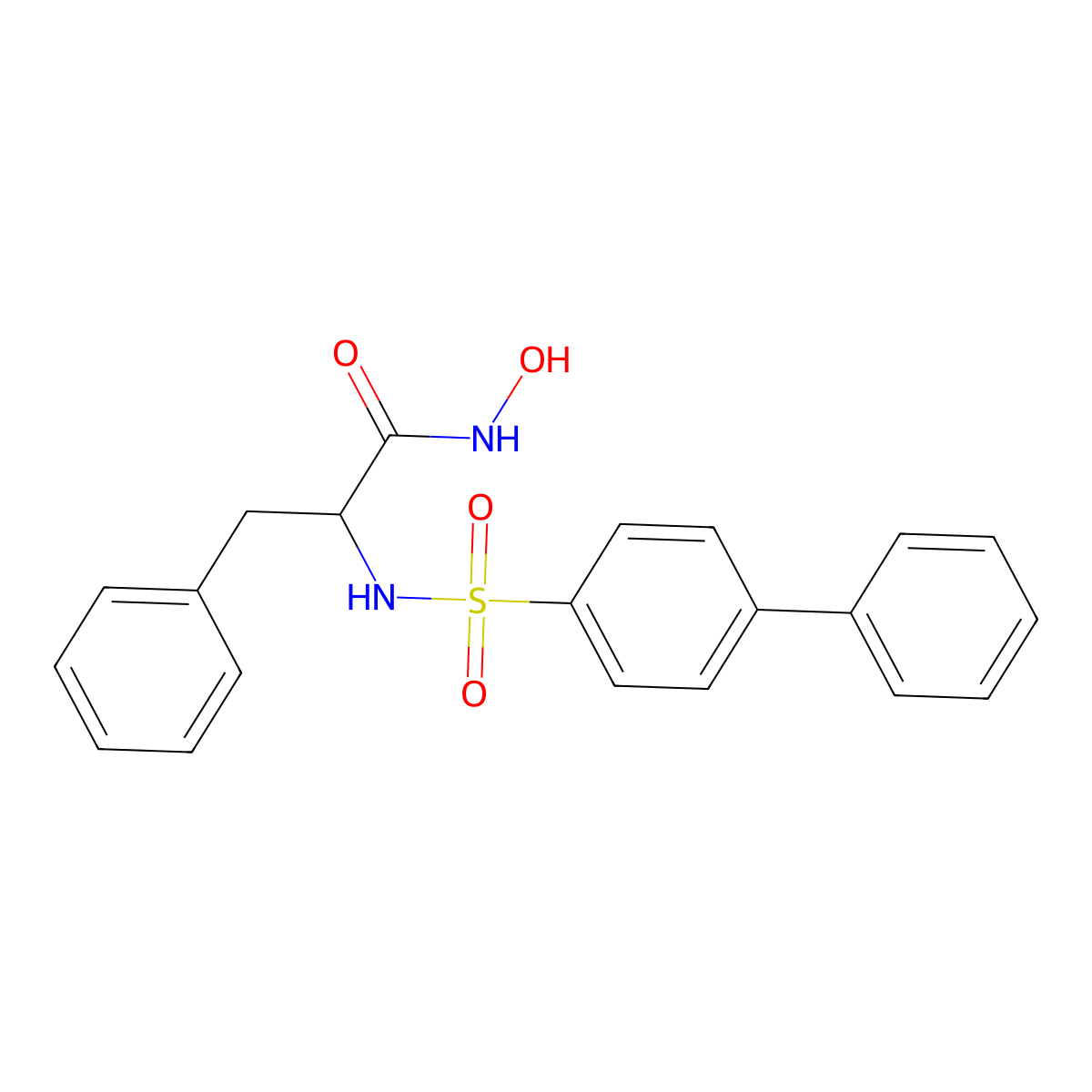 (2R)-((4-biphenylylsulfonyl)amino)-N-hydroxy-3-phenylpropionamide molecular structure, CAS 193807-60-2