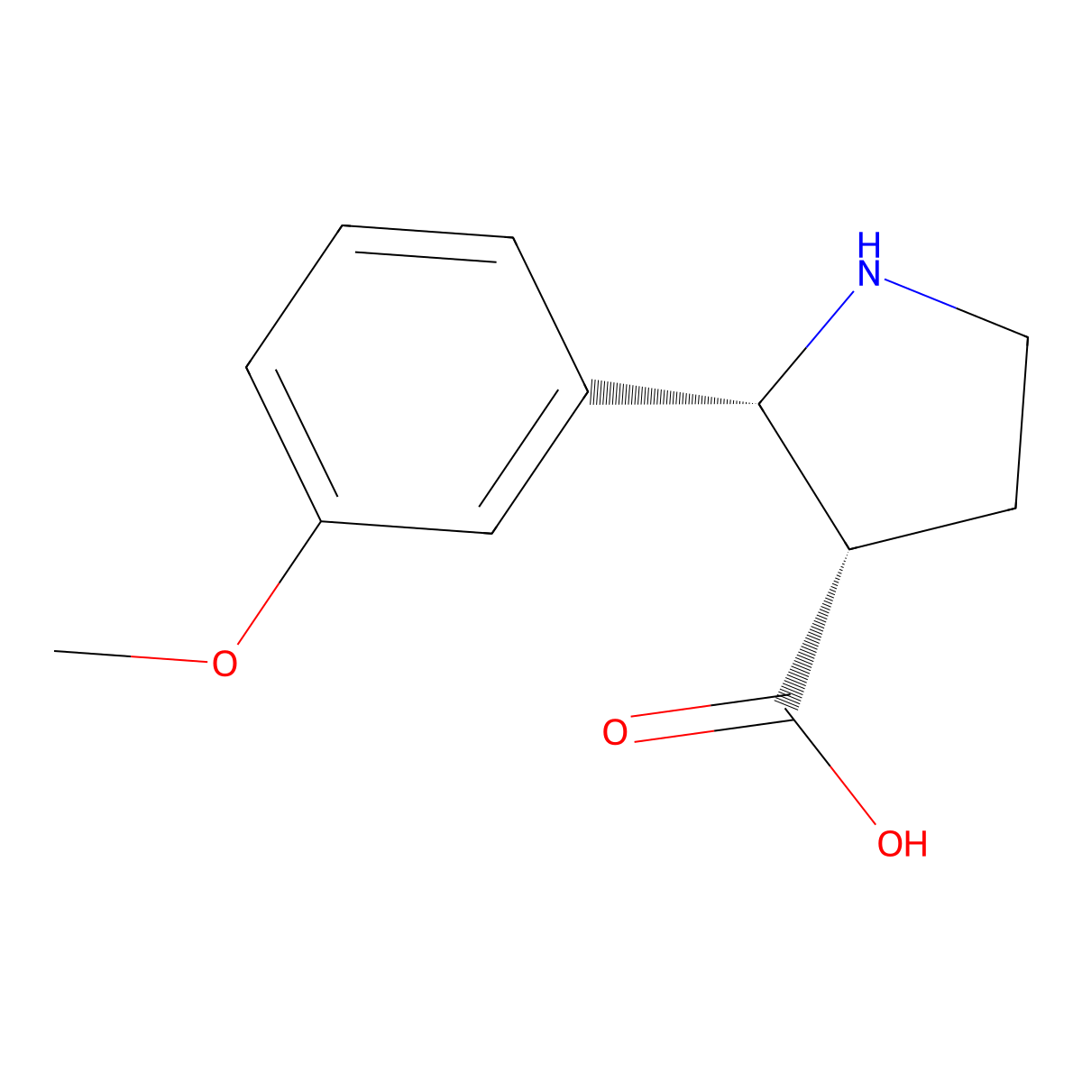 rac-(2R,3S)-2-(3-methoxyphenyl)pyrrolidine-3-carboxylic acid molecular structure, CAS 1938073-10-9