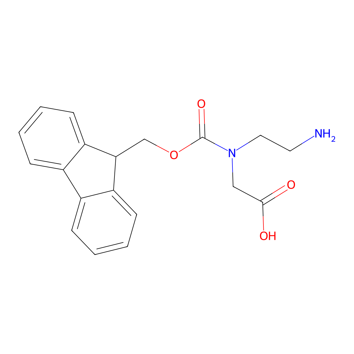 2-[(2-aminoethyl)({[(9H-fluoren-9-yl)methoxy]carbonyl})amino]acetic acid molecular structure, CAS 1938096-12-8