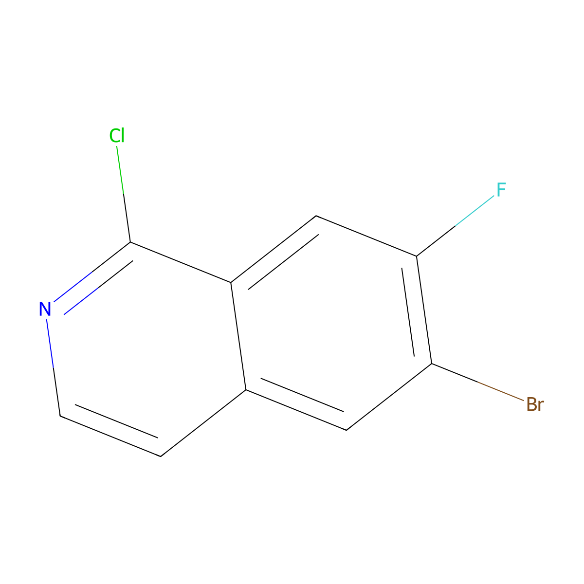 6-Bromo-1-chloro-7-fluoroisoquinoline molecular structure, CAS 1938129-37-3