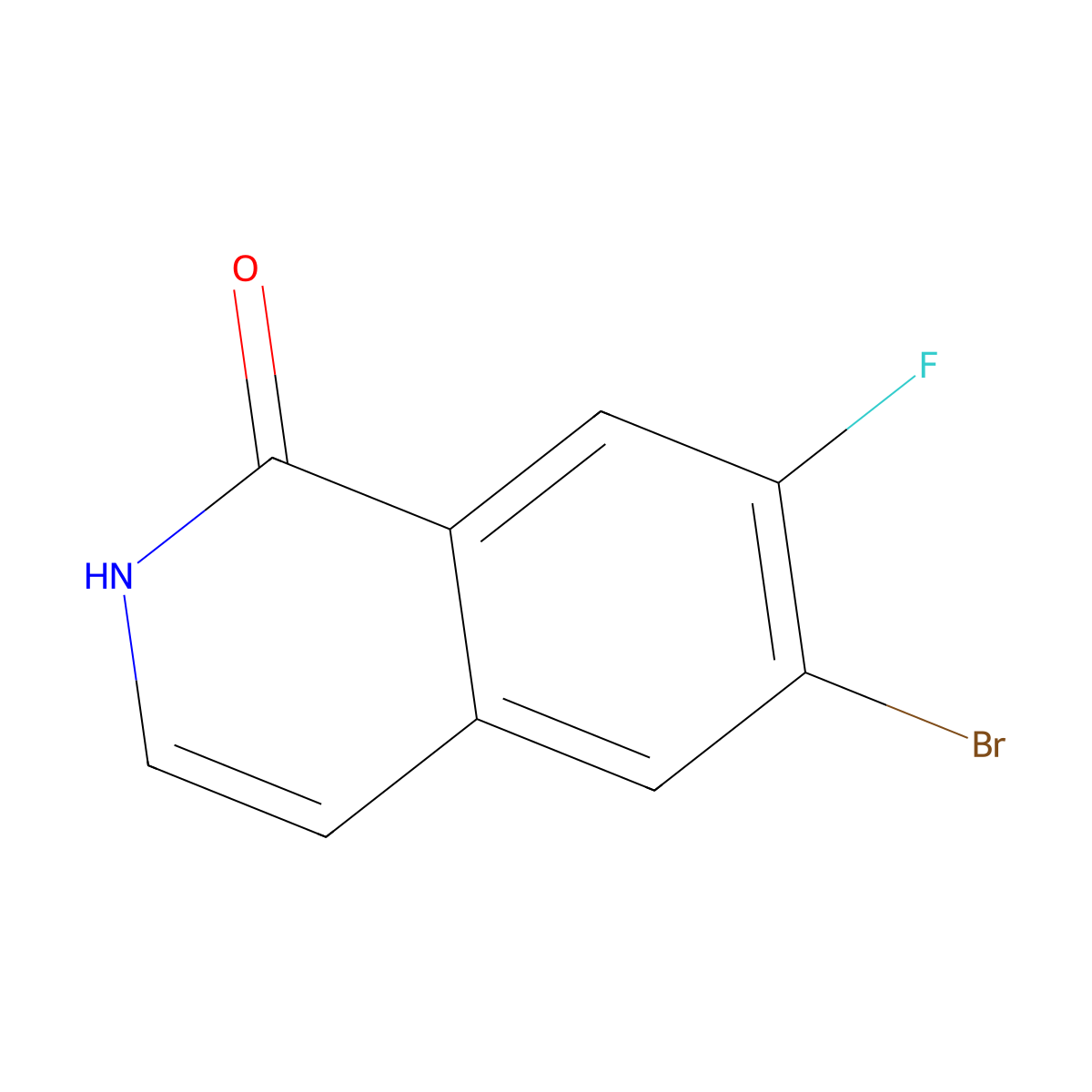 6-bromo-7-fluoro-2H-isoquinolin-1-one molecular structure, CAS 1938129-80-6