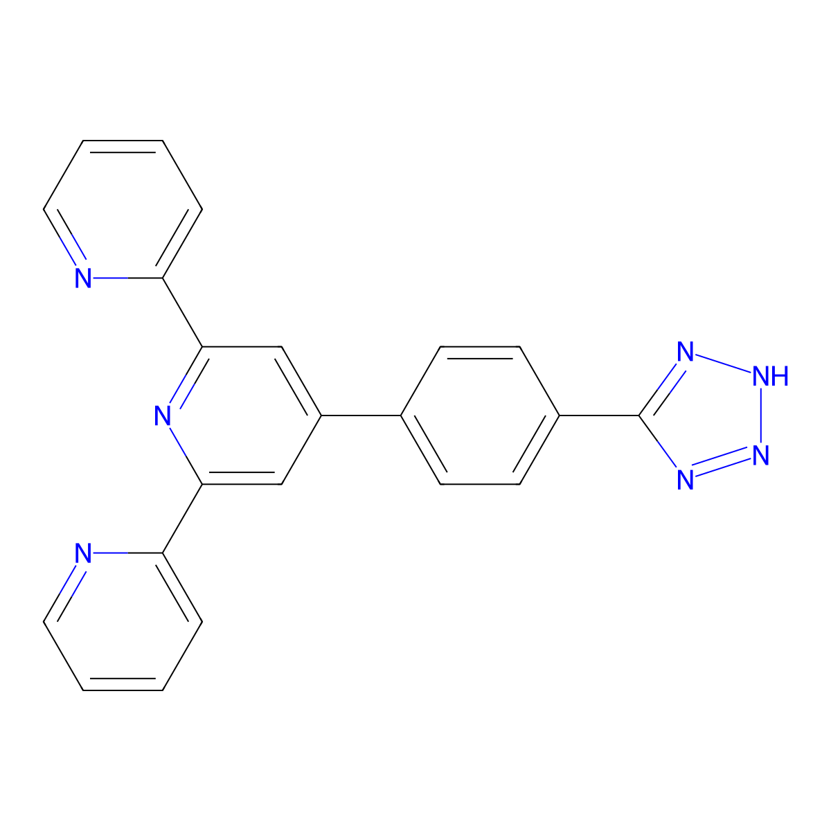 4'-(4-(1H-Tetrazol-5-yl)phenyl)-2,2':6',2''-terpyridine molecular structure, CAS 1938145-37-9