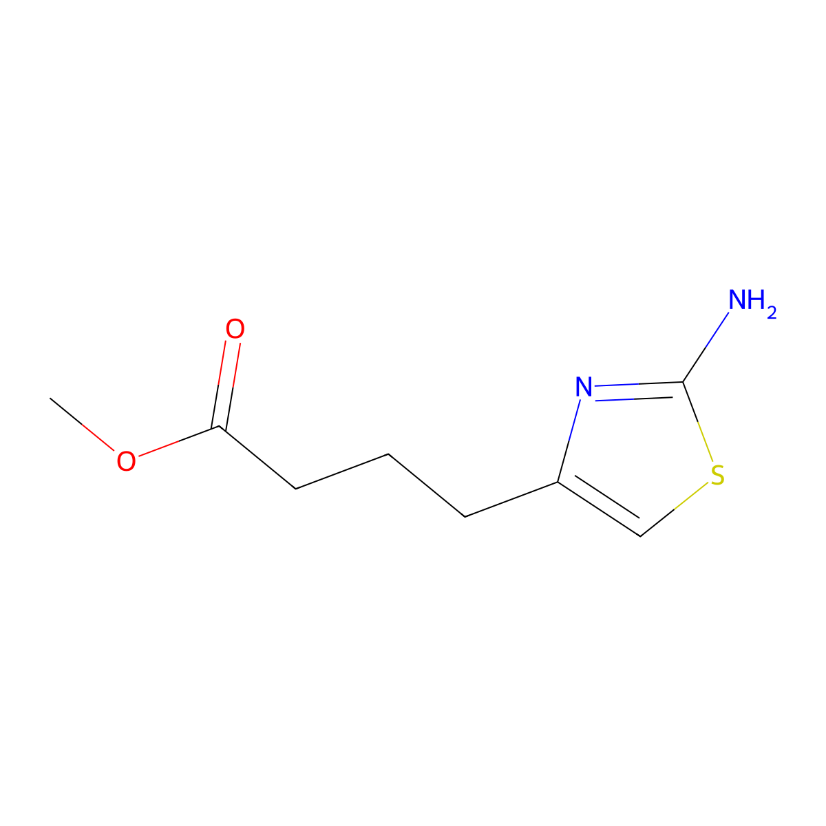Methyl 4-(2-amino-1,3-thiazol-4-yl)butanoate molecular structure, CAS 193817-77-5