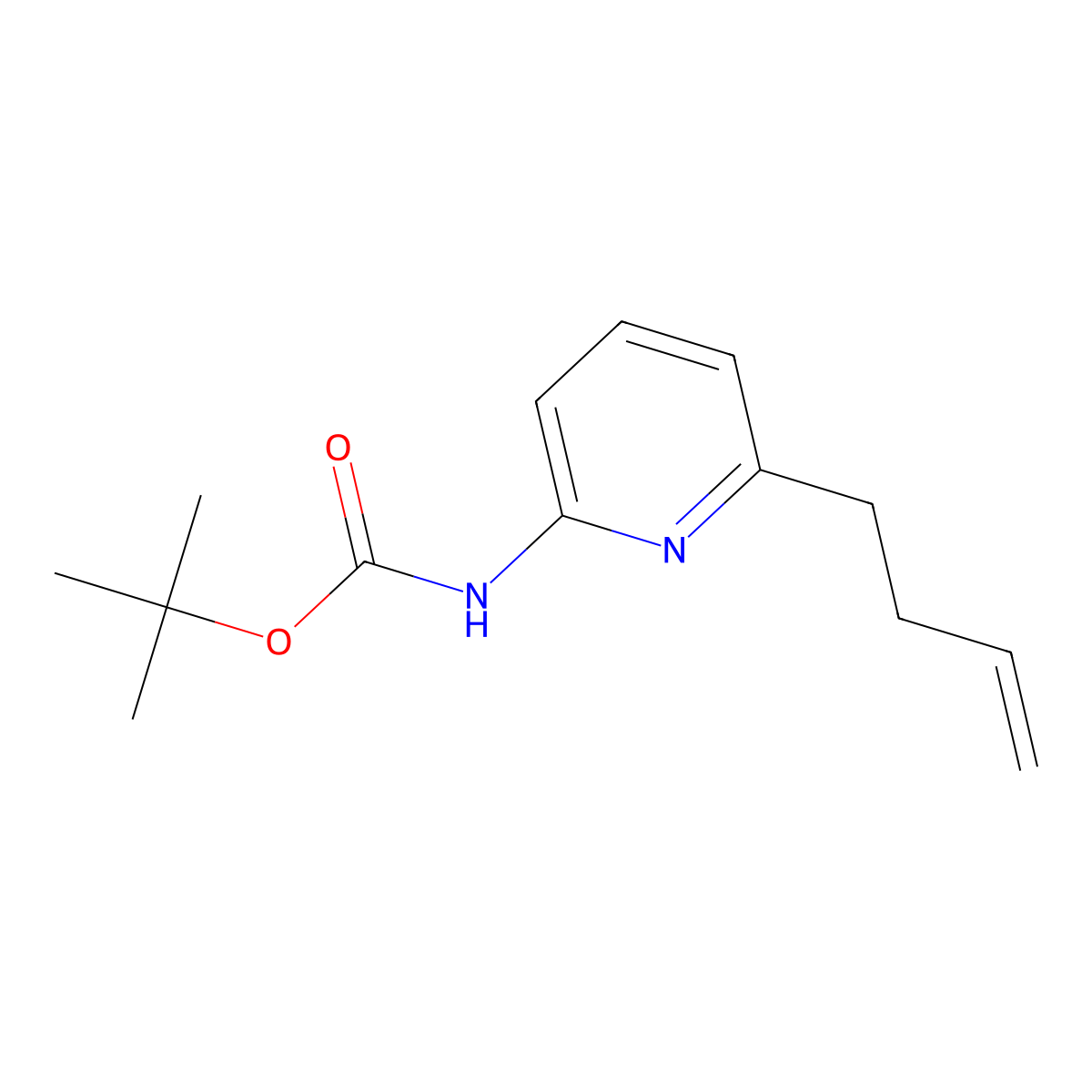 Tert-butyl (6-(but-3-en-1-yl)pyridin-2-yl)carbamate molecular structure, CAS 193817-88-8