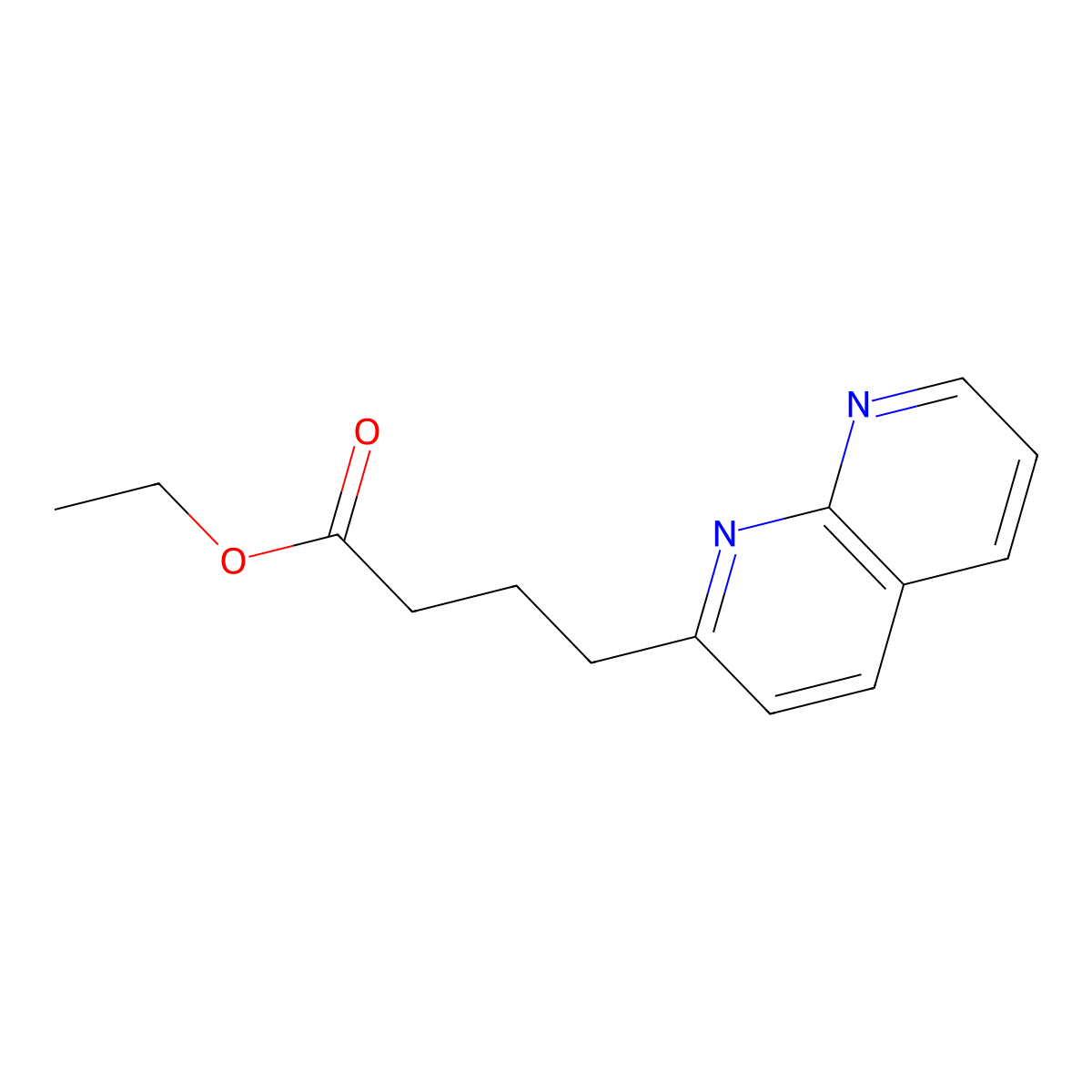 Ethyl 4-(1,8-naphthyridin-2-yl)butanoate molecular structure, CAS 193818-28-9