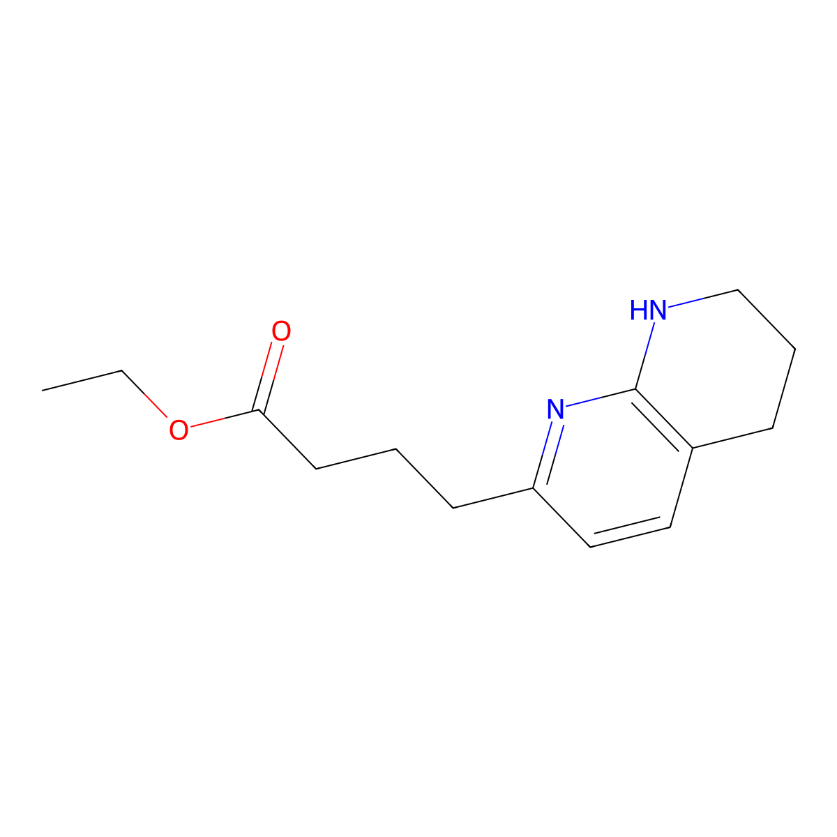 Ethyl-4-(5,6,7,8-tetrahydro-1,8-naphthyridin-2-yl)butanoate molecular structure, CAS 193818-30-3