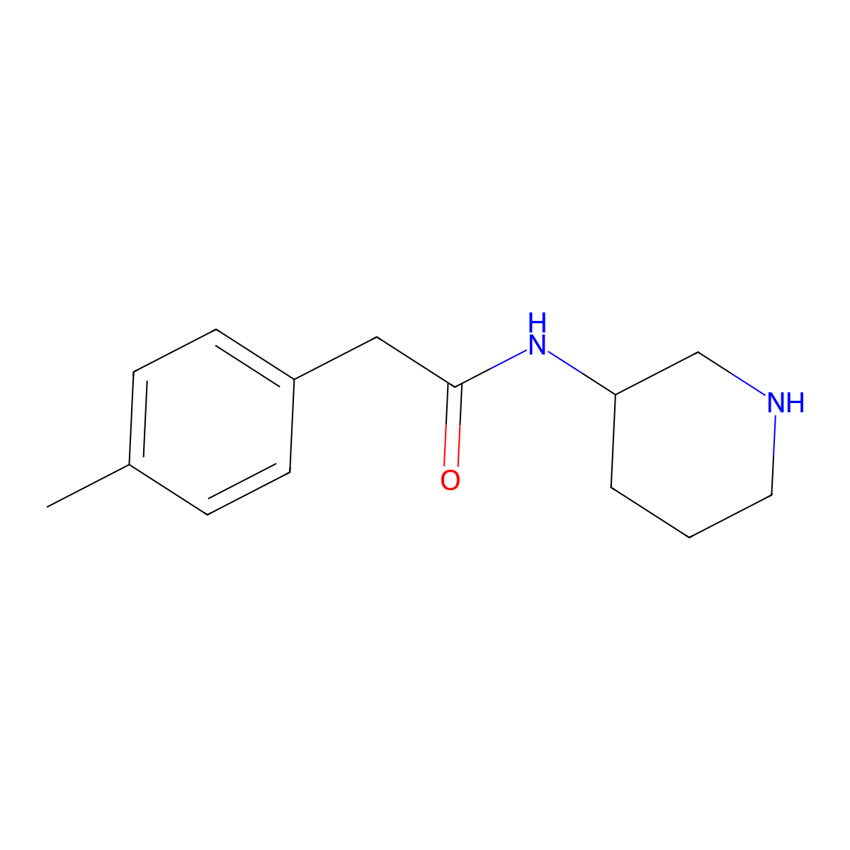 2-(4-methylphenyl)-N-[(3R)-piperidin-3-yl]acetamide molecular structure, CAS 1938195-14-2