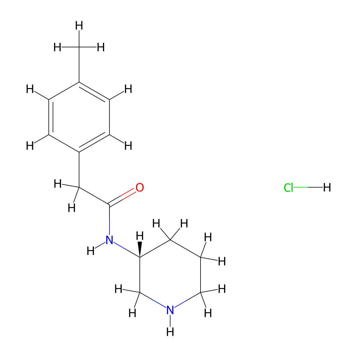 2-(4-methylphenyl)-N-[(3R)-piperidin-3-yl]acetamidehydrochloride molecular structure, CAS 1938195-15-3