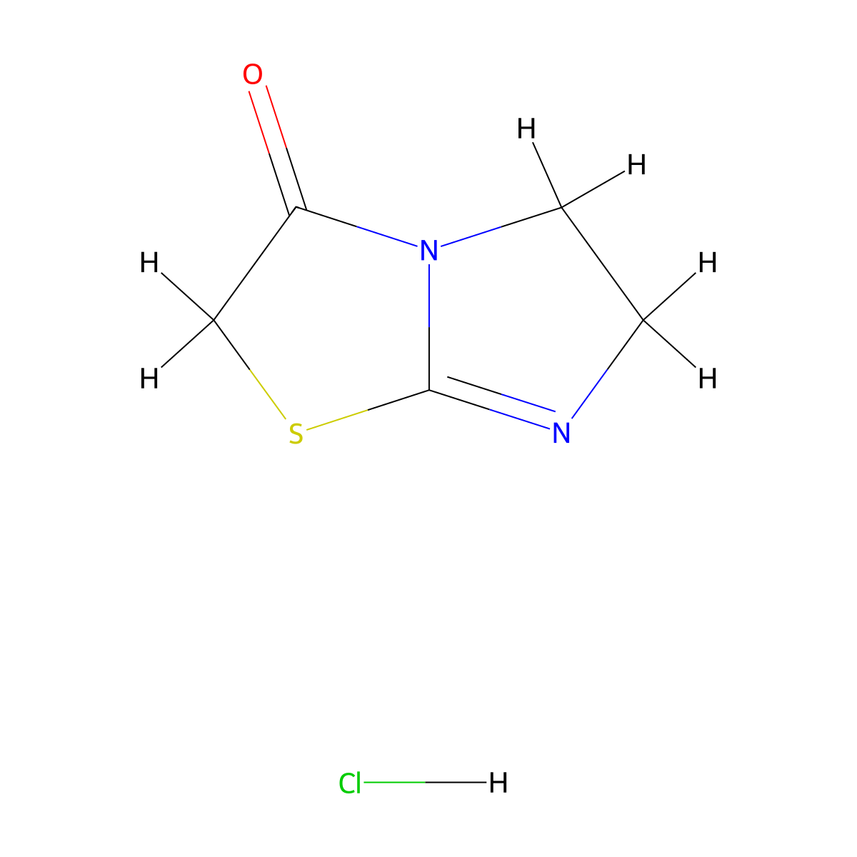 2H,3H,5H,6H-imidazo[2,1-b][1,3]thiazol-3-one hydrochloride molecular structure, CAS 19382-46-8