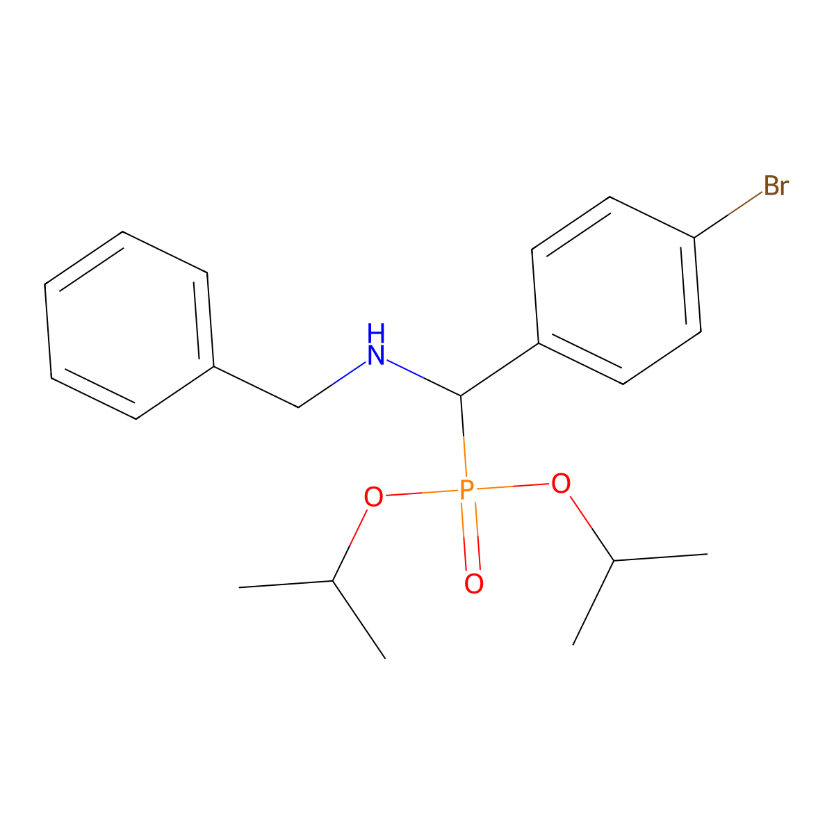N-benzyl-1-(4-bromophenyl)-1-di(propan-2-yloxy)phosphorylmethanamine molecular structure, CAS 193820-93-8