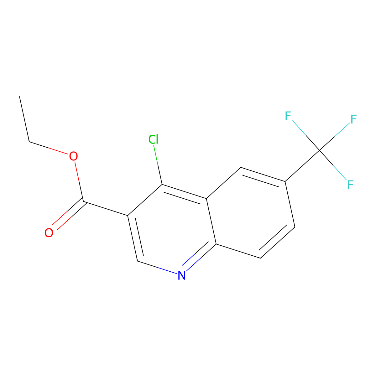 Ethyl 4-chloro-6-(trifluoromethyl)quinoline-3-carboxylate molecular structure, CAS 193827-69-9
