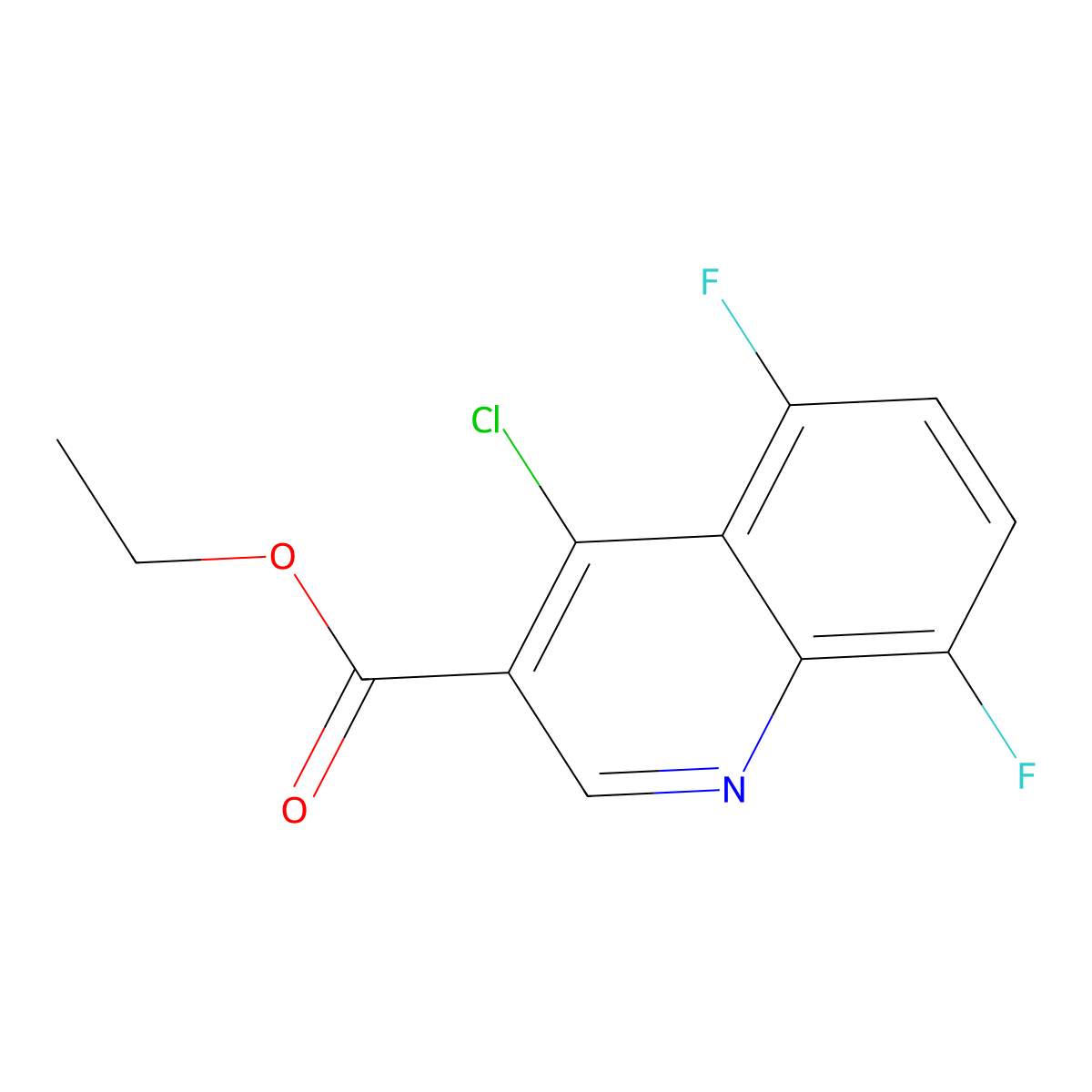 Ethyl 4-chloro-5,8-difluoroquinoline-3-carboxylate molecular structure, CAS 193827-70-2