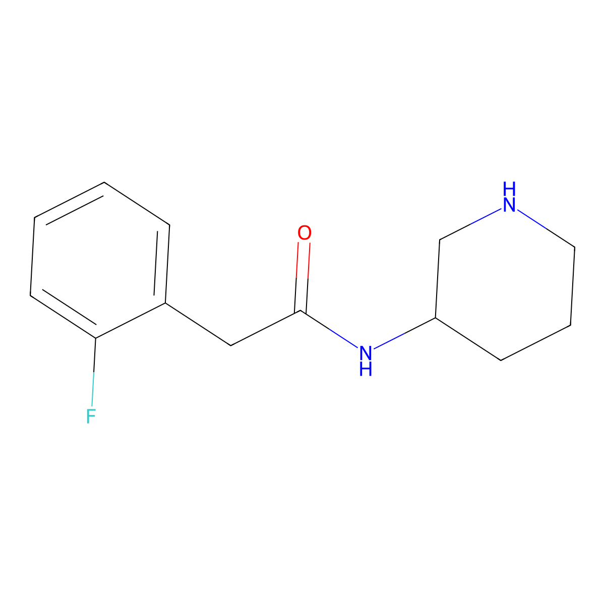 2-(2-fluorophenyl)-N-[(3R)-piperidin-3-yl]acetamide molecular structure, CAS 1938355-70-4