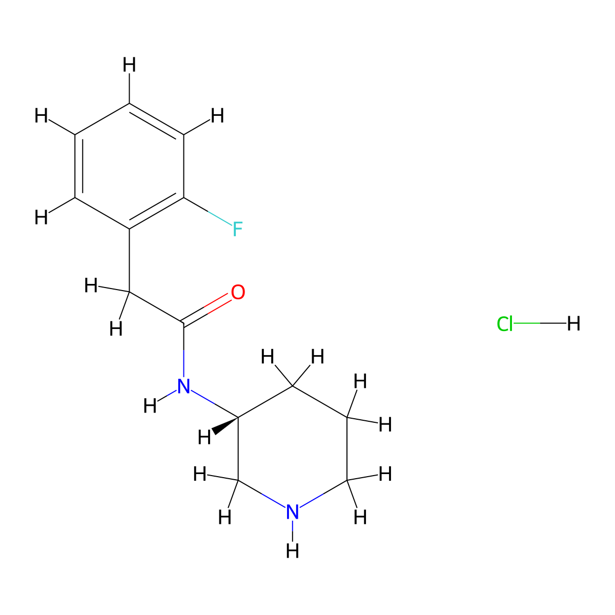 2-(2-fluorophenyl)-N-[(3R)-piperidin-3-yl]acetamidehydrochloride molecular structure, CAS 1938355-71-5
