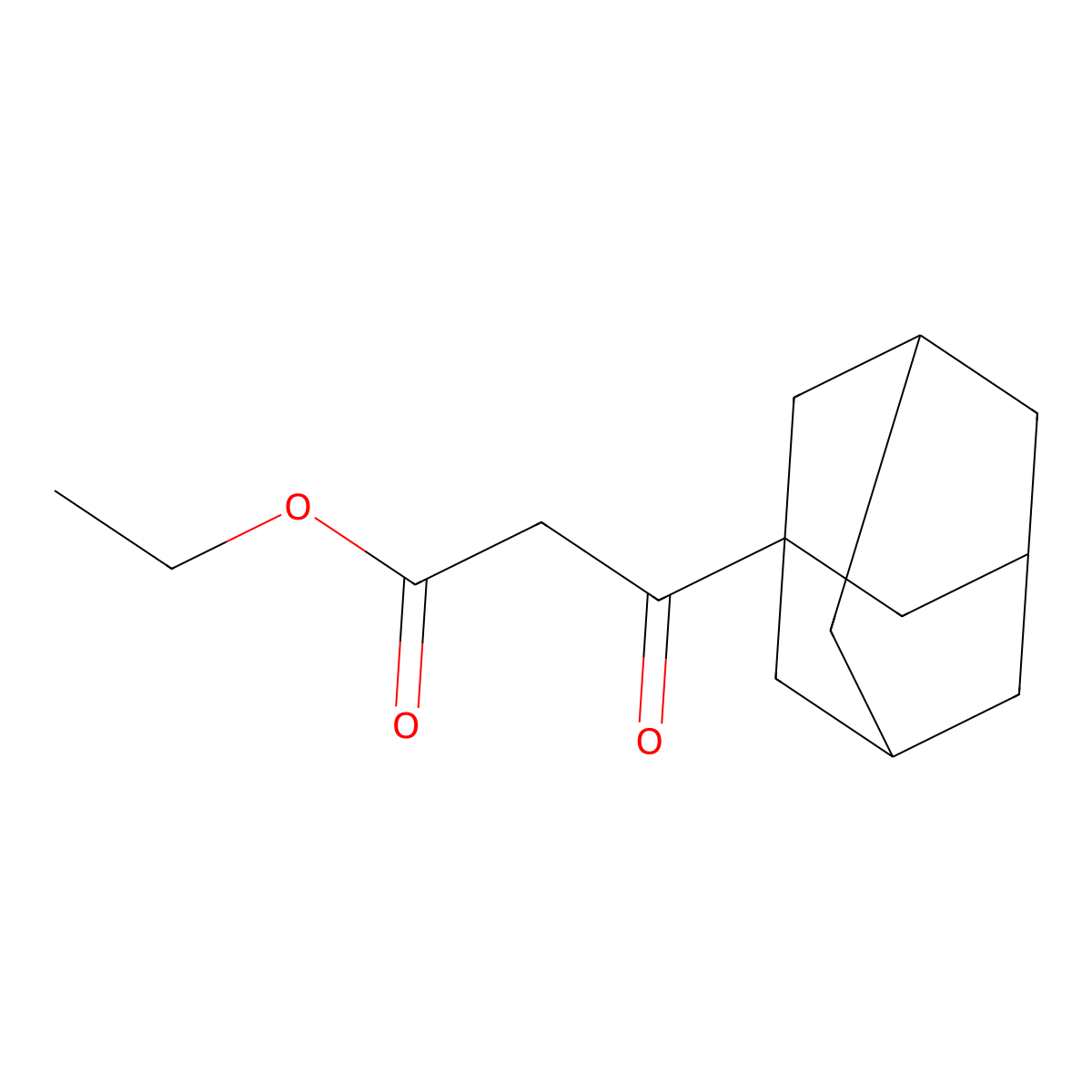 Ethyl 3-(1-adamantyl)-3-oxopropanoate molecular structure, CAS 19386-06-2
