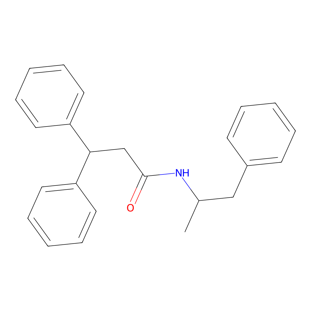 3,3-diphenyl-N-(1-phenylpropan-2-yl)propanamide molecular structure, CAS 19386-80-2