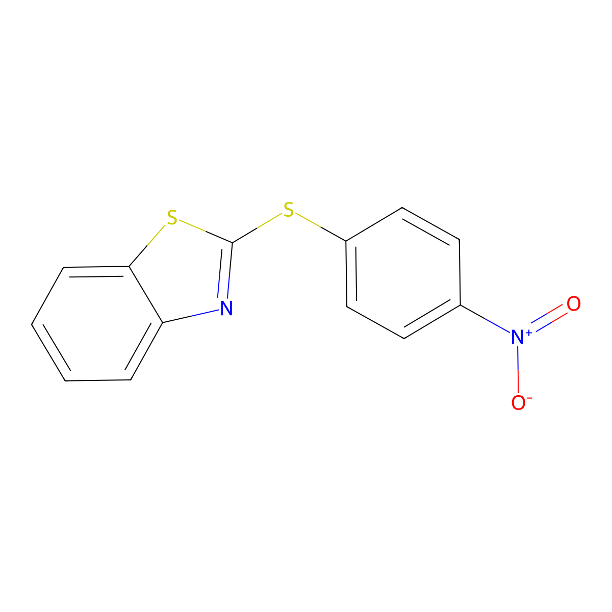 2-[(4-Nitrophenyl)thio]benzothiazole molecular structure, CAS 19387-54-3