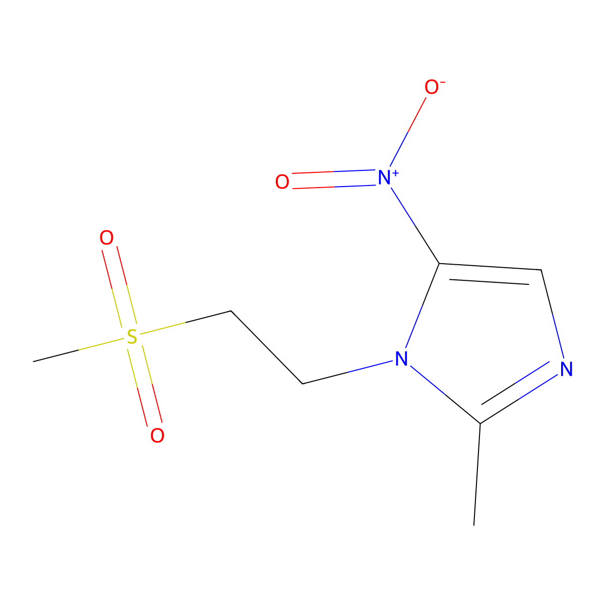 2-methyl-1-(2-(methylsulfonyl)ethyl)-5-nitro-1H-imidazole molecular structure, CAS 19387-94-1