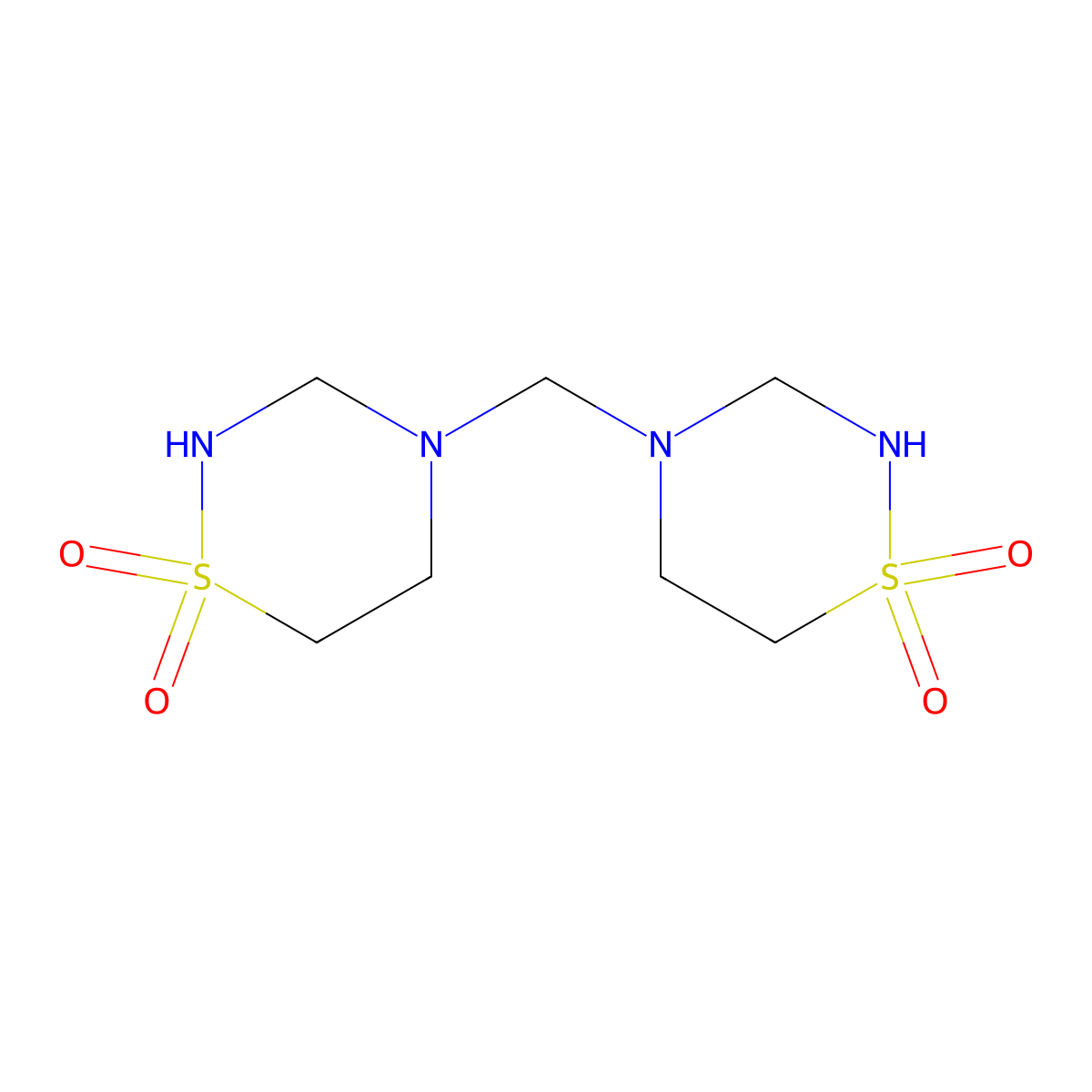 Taurolidine molecular structure, CAS 19388-87-5