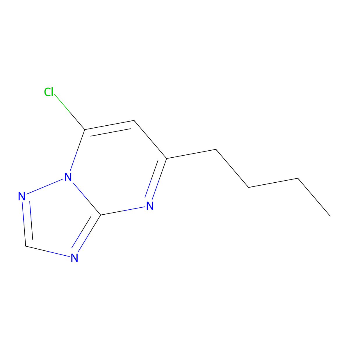 5-Butyl-7-chloro-[1,2,4]triazolo[1,5-a]pyrimidine molecular structure, CAS 193884-00-3