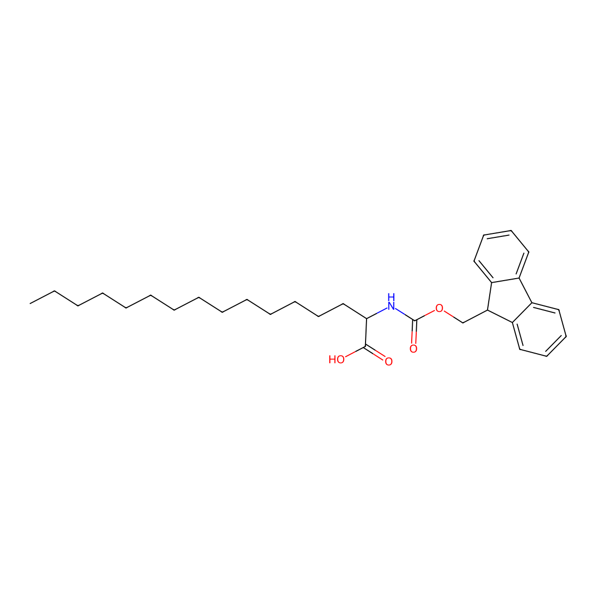 (2S)-2-({[(9H-Fluoren-9-yl)methoxy]carbonyl}amino)hexadecanoic acid molecular structure, CAS 193885-60-8