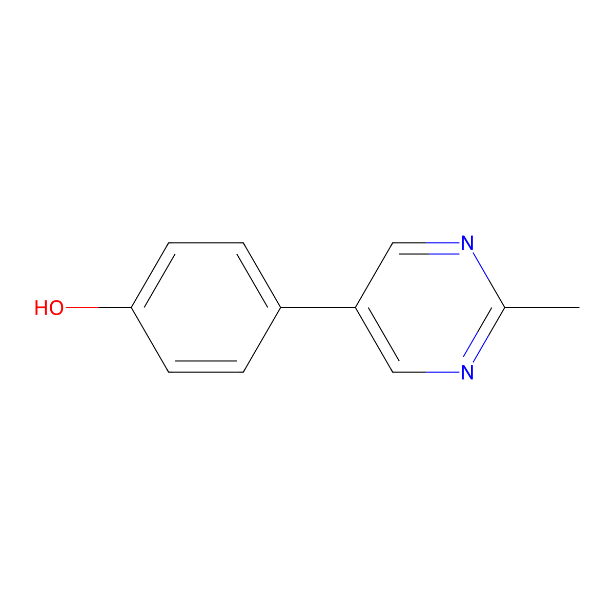 4-(2-Methylpyrimidin-5-yl)phenol molecular structure, CAS 193885-92-6