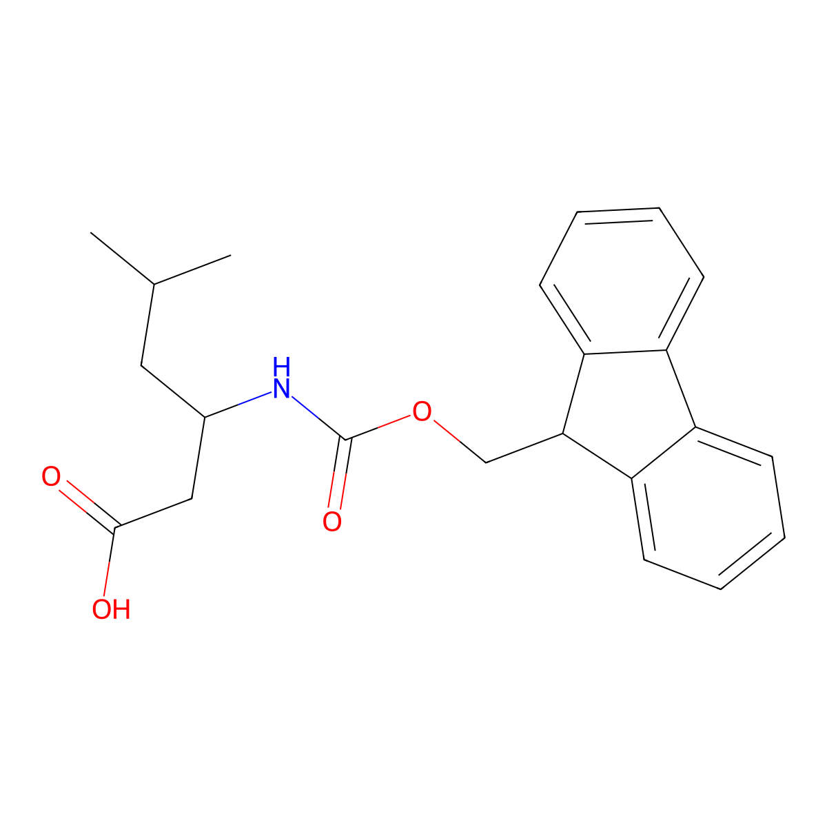 (3S)-3-({[(9H-fluoren-9-yl)methoxy]carbonyl}amino)-5-methylhexanoic acid molecular structure, CAS 193887-44-4